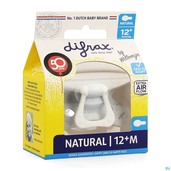 Packshot Difrax Fopspeen Natural 12m+