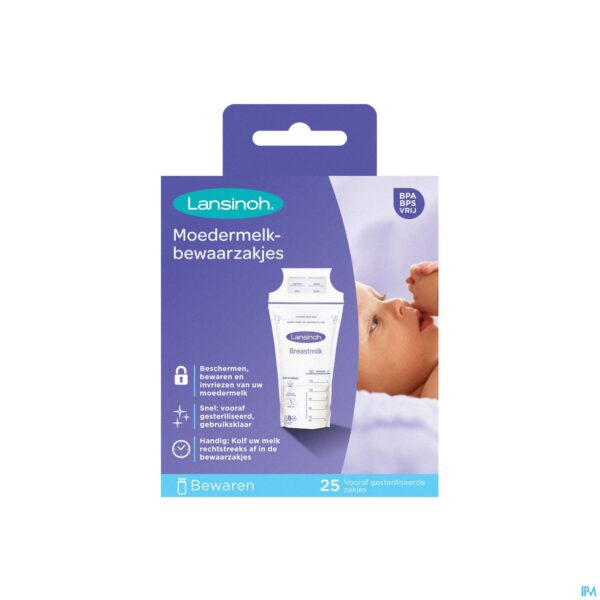 Packshot Lansinoh Bewaarzakjes Moedermelk 25 99205