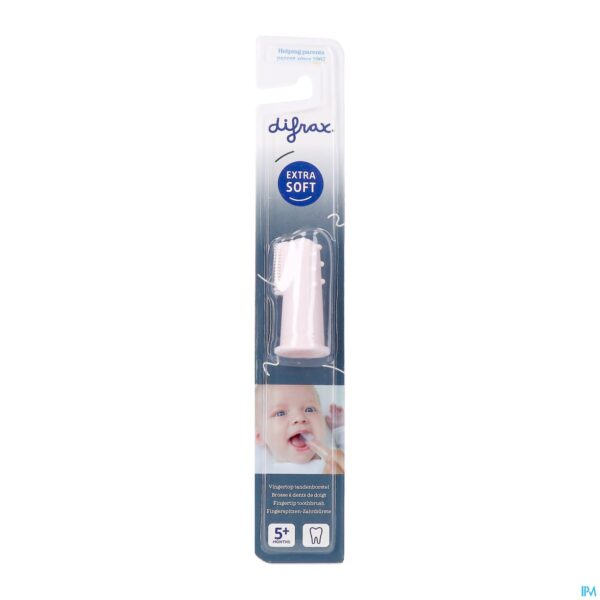 Packshot Difrax Tandenborstel Vingertop Silicone Rose