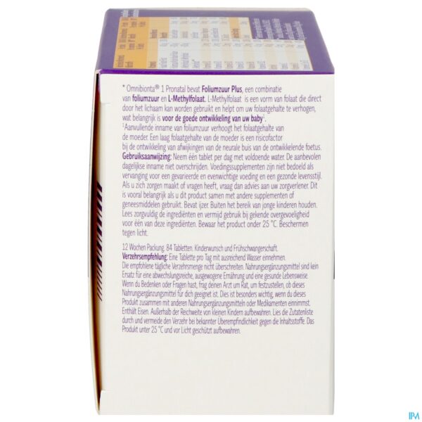 Packshot Omnibionta Pronatal 1kinderwens Zwang.12wek Tabl84