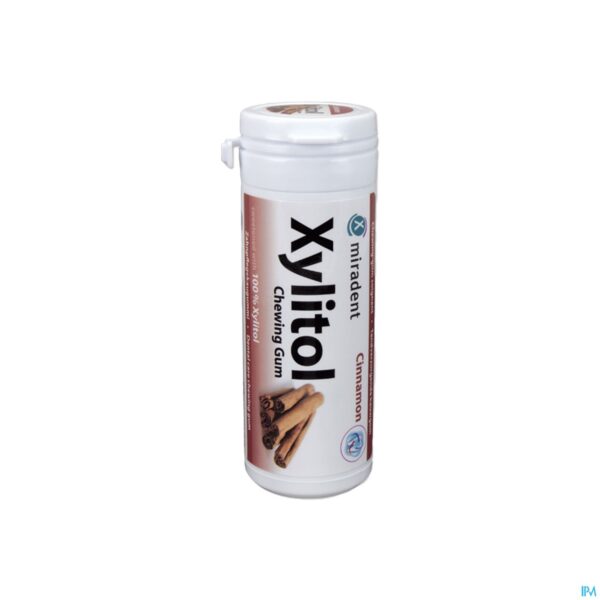 Packshot Miradent Kauwgom Xylitol Kaneel Z/suiker 30