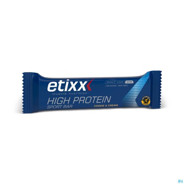 Productshot Etixx High Protein Bar Cookie & Cream 12x55g