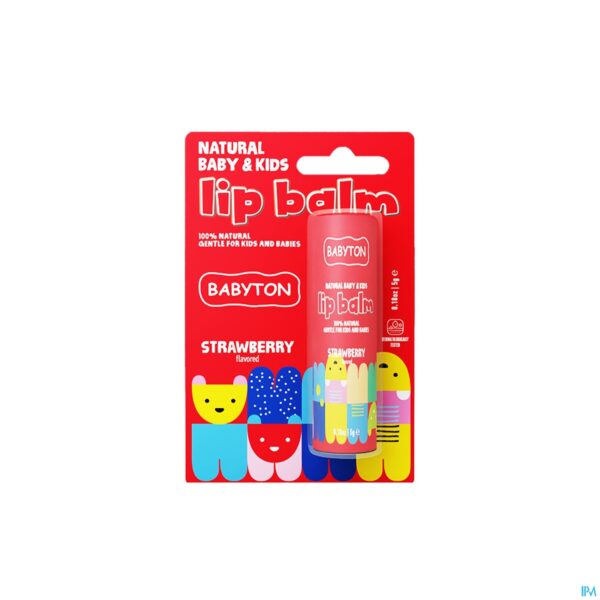 Packshot Babyton Natuurlijke Lippenbalsem Aardbei 5g