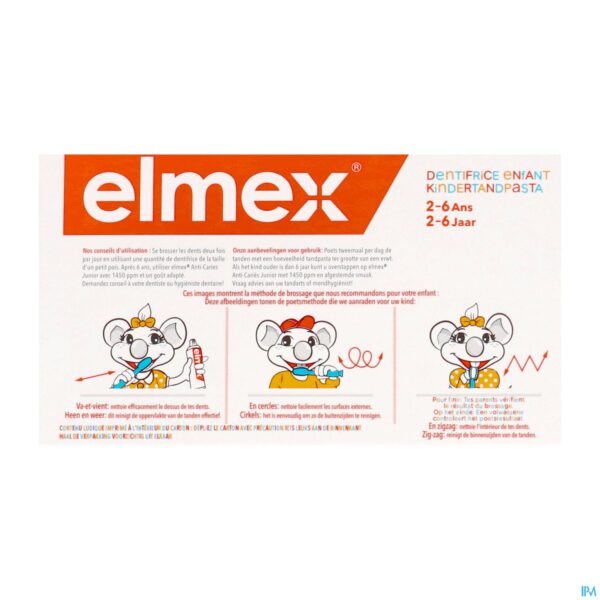 Packshot Elmex Tandpasta Kind 2-6 Jaar 2x50ml