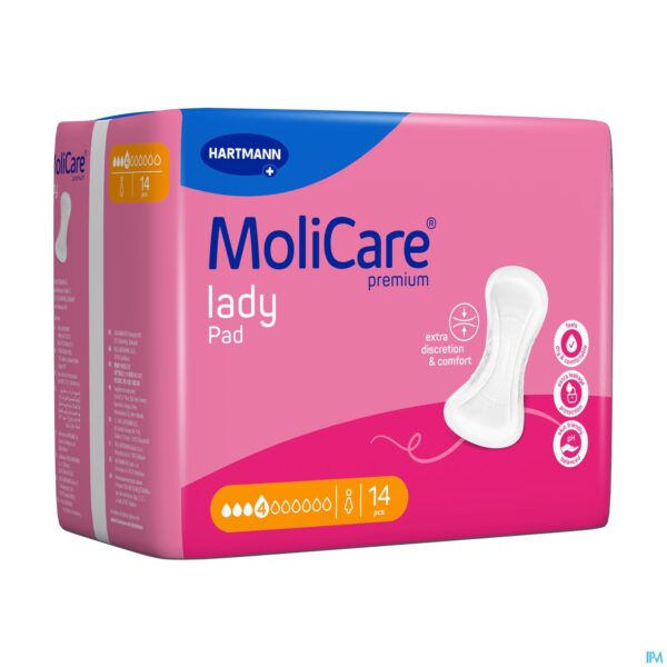 Packshot Molicare Premium Lady Pad 4 Drops 43x16cm 12 Packshot Molicare Premium Lady Pad 4 Drops 43x16cm 12