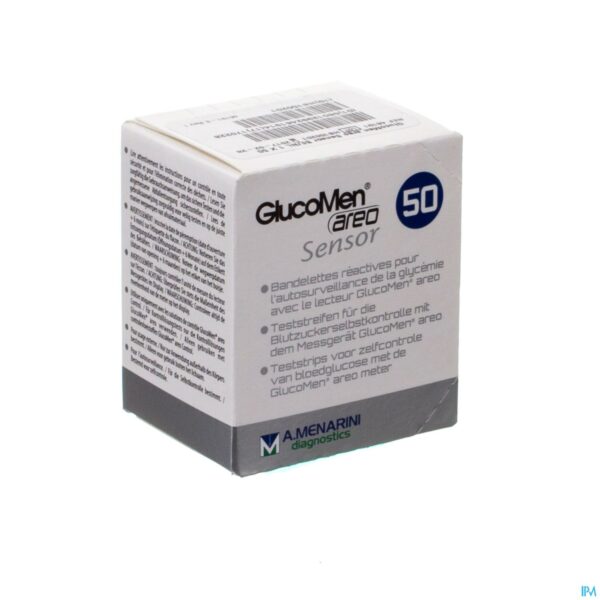 Packshot Glucomen Areo Sensor Teststrips 50 46191