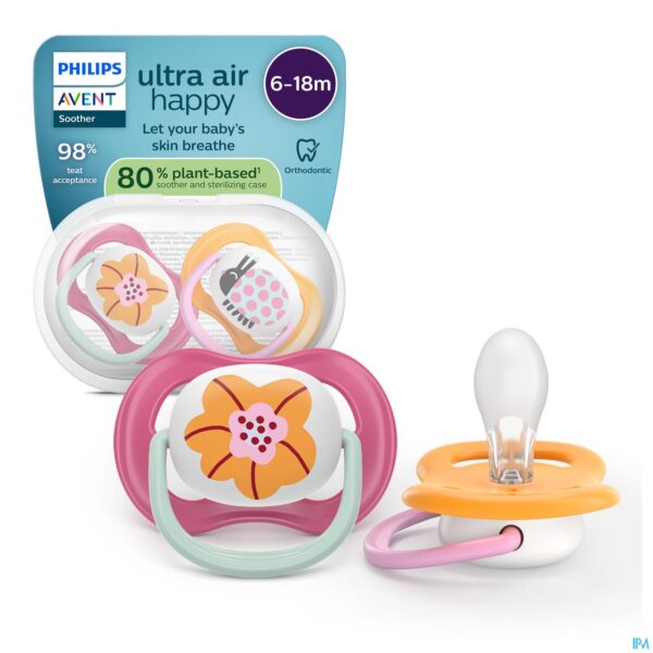 Productshot Philips Avent Fopspeen +6m Air Collection Girl 2