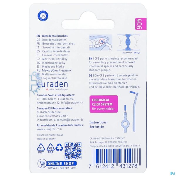 Packshot Curaprox Cps 406 Perio Fuchsia Refill 4