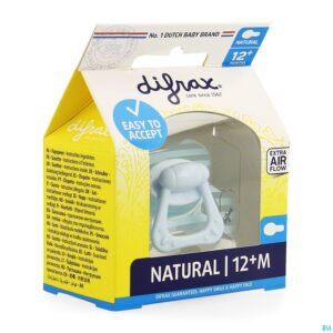 Packshot Difrax Fopspeen Natural 12m+