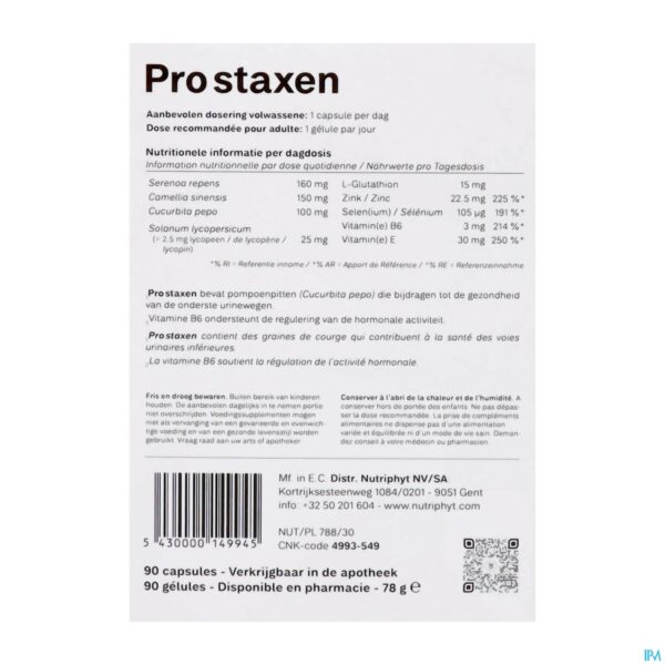 Packshot Pro staxen Caps 90 Nutriphyt