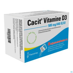 Packshot Cacit Vit. D3 500mg/440ie Bruisgranul. Zakje 30